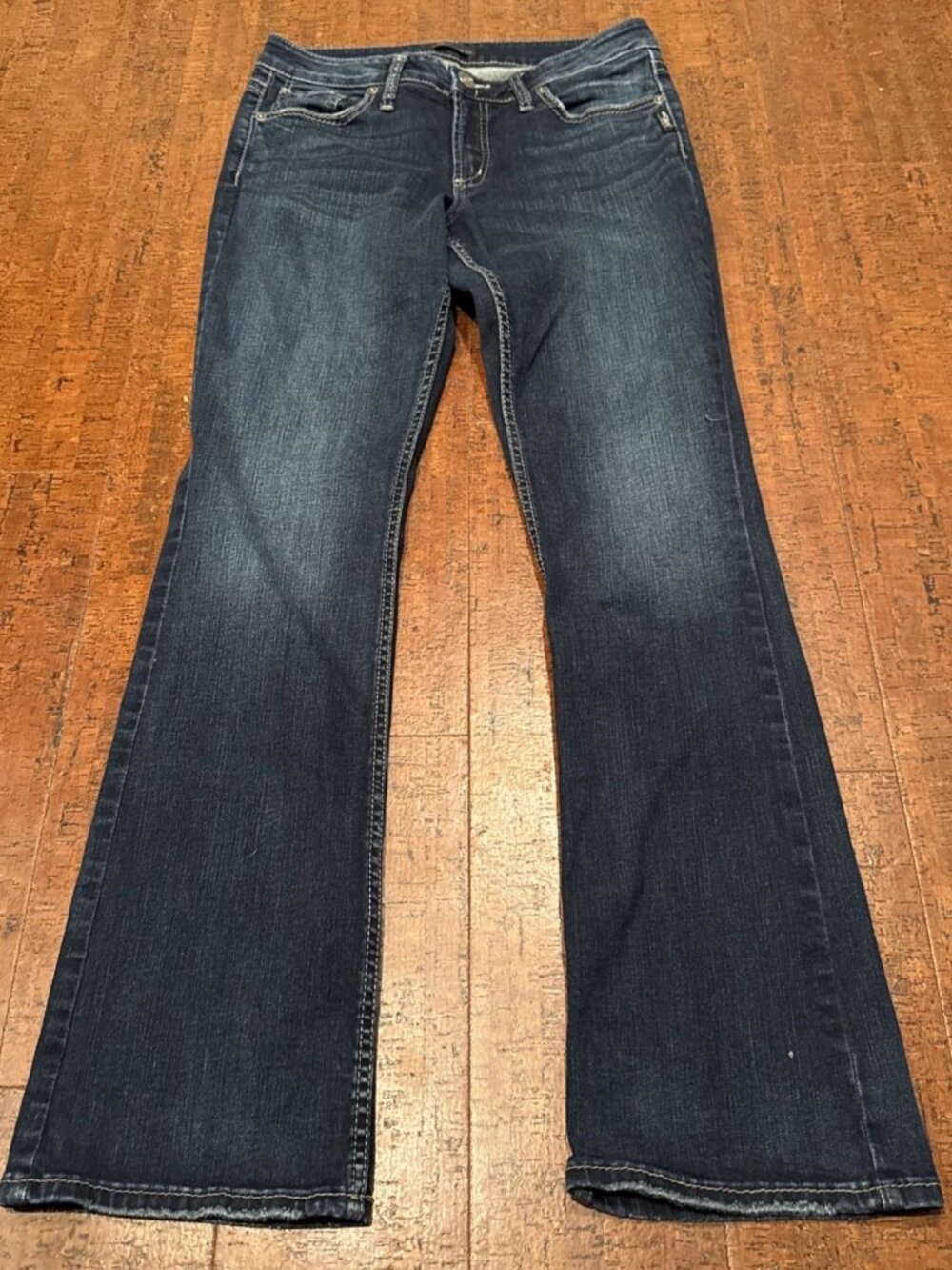 Silver Jeans Women’s 30X33 Suki Slim Bootcut Jeans Dark Wash Blue Stretch Denim